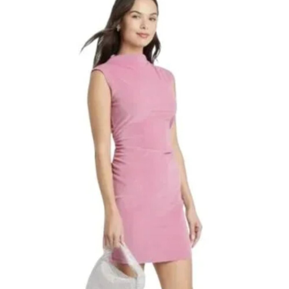 Women's Mini Velvet Ruched Dress - A New Day, Size: Medium